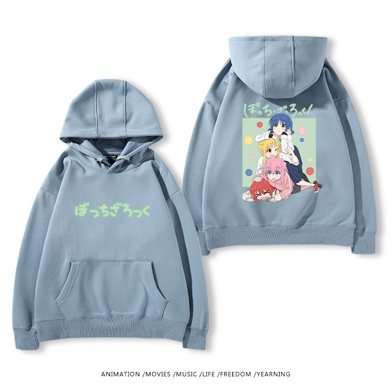 孤獨搖滾 聯名衛衣2024秋冬新款親子情侶裝薄絨款連帽衛衣