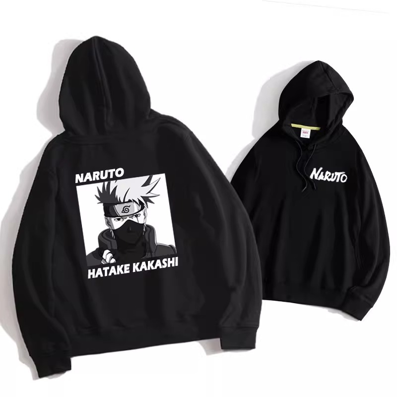 火影忍者聯名衛衣2024秋冬新款親子情侶裝薄絨款連帽衛衣