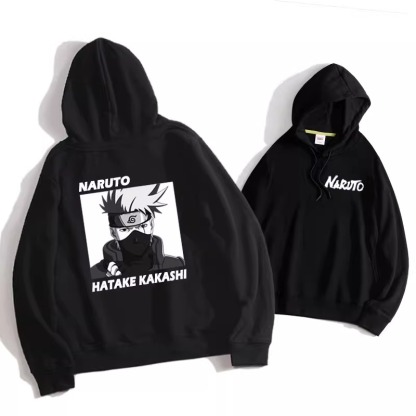 火影忍者聯名衛衣2024秋冬新款親子情侶裝薄絨款連帽衛衣
