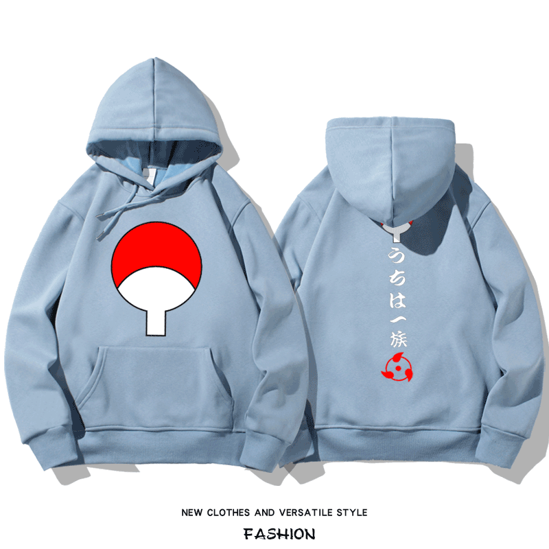 火影忍者聯名衛衣2024秋冬新款親子情侶裝薄絨款連帽衛衣