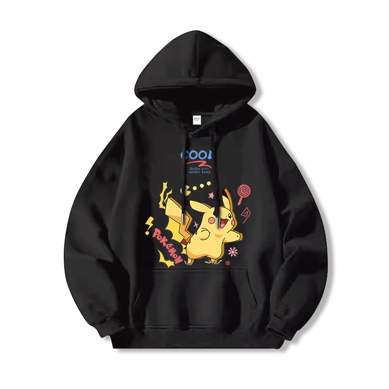 寶可夢 聯名衛衣2024秋冬新款親子情侶裝薄絨款連帽衛衣