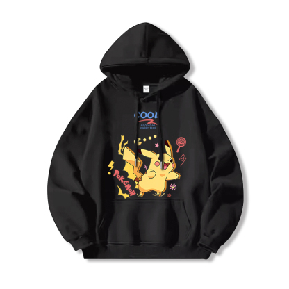 寶可夢 聯名衛衣2024秋冬新款親子情侶裝薄絨款連帽衛衣