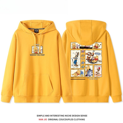 小熊維尼 聯名衛衣2025秋冬新款 親子情侶裝連帽衛衣