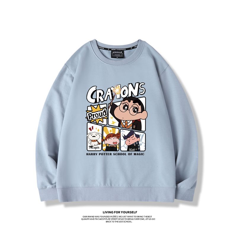 蠟筆小新聯名哈利波特2024親子情侶裝 圓領長袖