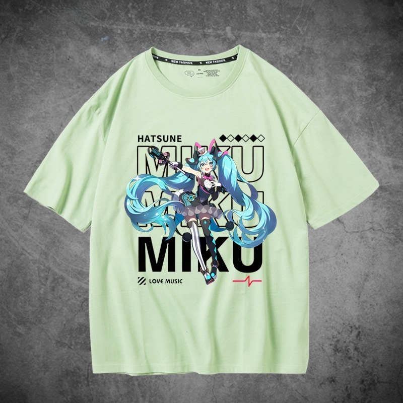 初音未來聯名衛衣2024秋冬新款親子情侶裝薄絨款連帽衛衣