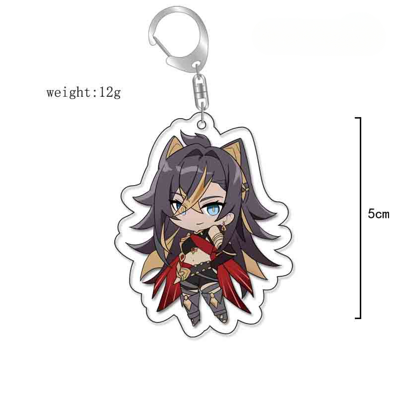原神旅行者可莉安柏凱亞克力雙面鑰匙扣個性掛飾遊戲周邊薔薇魔女【單買三件起送】
