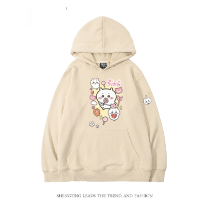 chiikawa 2024秋冬新款親子情侶裝薄絨款連帽衛衣