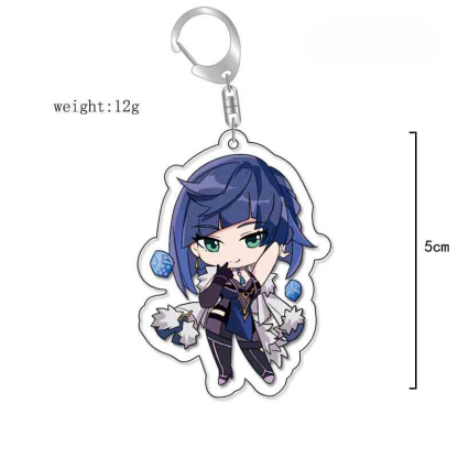 原神旅行者可莉安柏凱亞克力雙面鑰匙扣個性掛飾遊戲周邊薔薇魔女【單買三件起送】