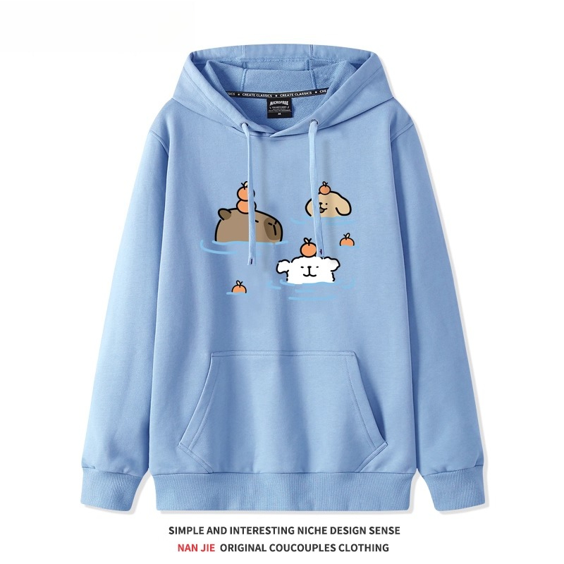 可愛卡通卡皮巴拉 聯名衛衣2025秋冬新款 親子情侶裝連帽衛衣