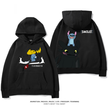 馴龍高手 聯名衛衣2024秋冬新款親子情侶裝薄絨款連帽衛衣