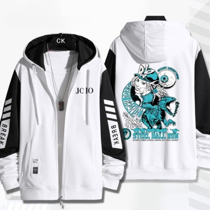 JoJo的奇妙冒險 飆馬野郎 手繪連帽衫 春秋舒適外套