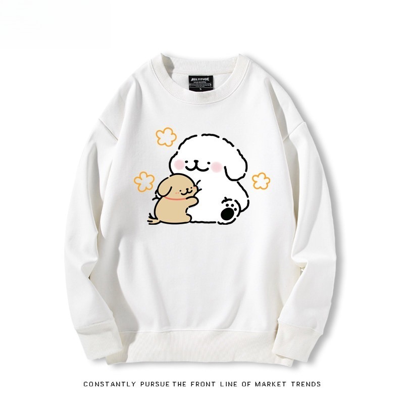 線條小狗 聯名親子情侶裝 圓領長袖