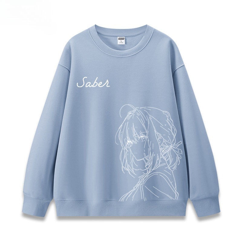 FGO呆毛fate吾王Saber 聯名親子情侶裝 圓領長袖