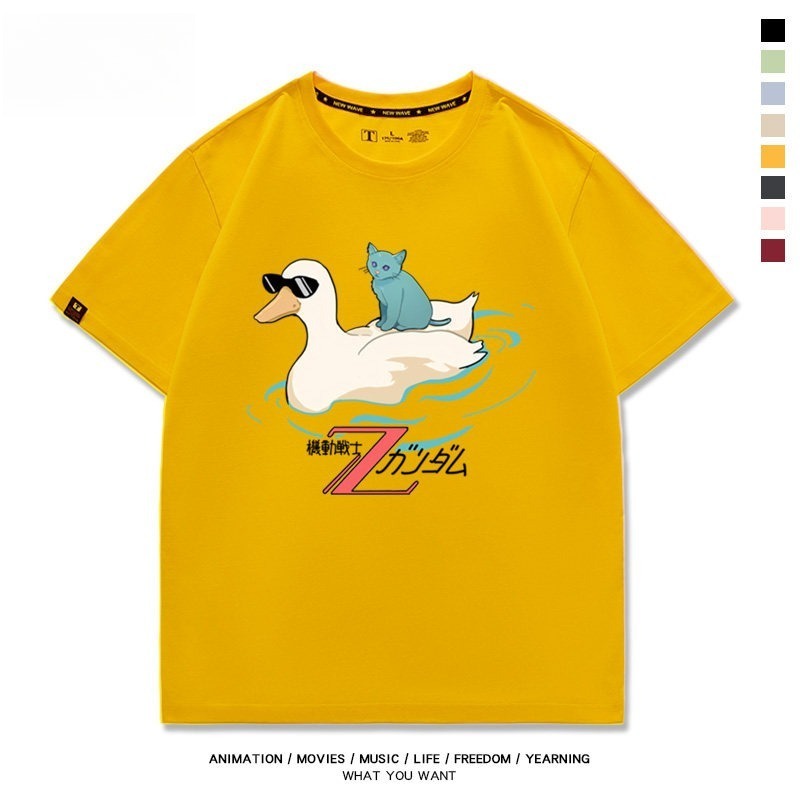 機動戰士Z鋼彈庫瓦特羅卡喵鴨子周邊 印花短袖T恤