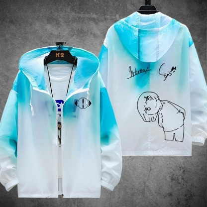  夜鹿yorushika 輕薄透氣漸變防曬衣外套