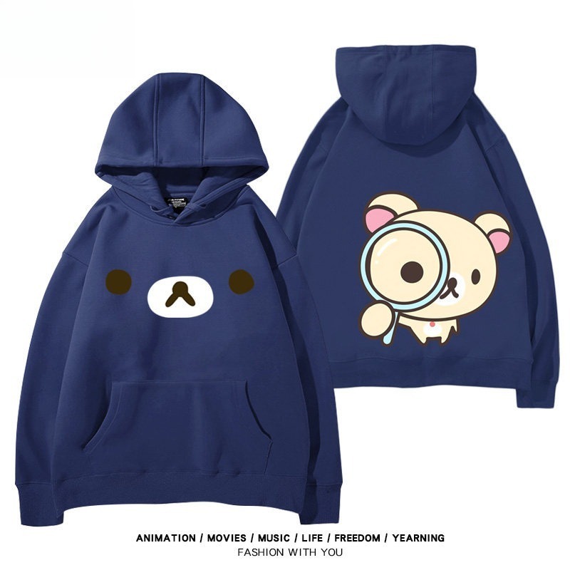日系拉拉熊 聯名衛衣新款 親子情侶裝連帽衛衣