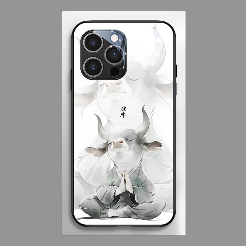 水墨十二生肖新款高清全包防摔玻璃殼