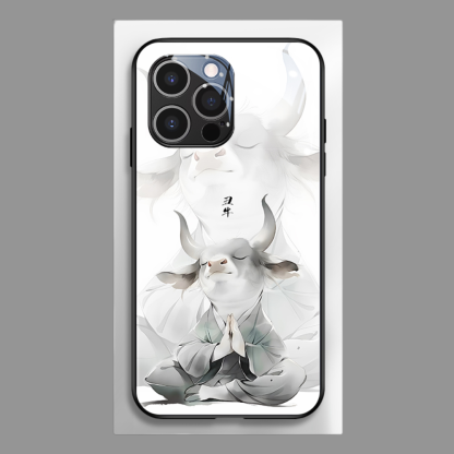 水墨十二生肖新款高清全包防摔玻璃殼