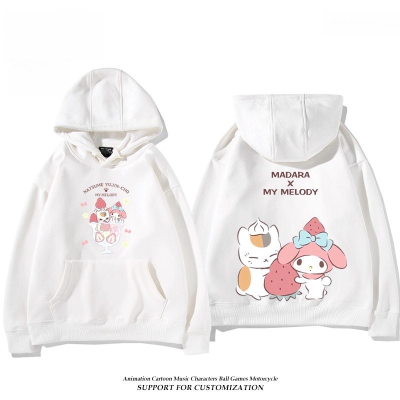夏目友人帳貓咪老師X三麗鷗新款 親子情侶男女連帽衛衣