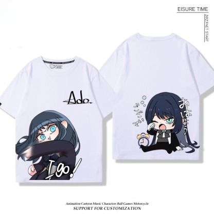 Ado歌手 2026親子情侶男女同款 印花短袖T恤