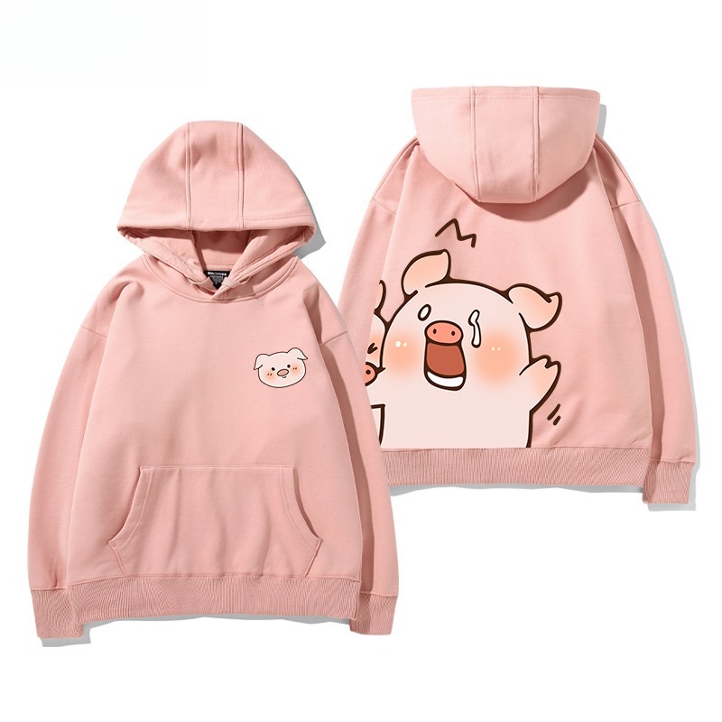 LuLu豬新款 親子情侶男女連帽衛衣