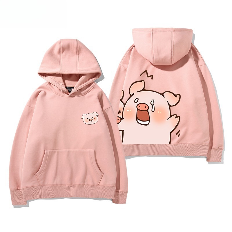 LuLu豬新款 親子情侶男女連帽衛衣