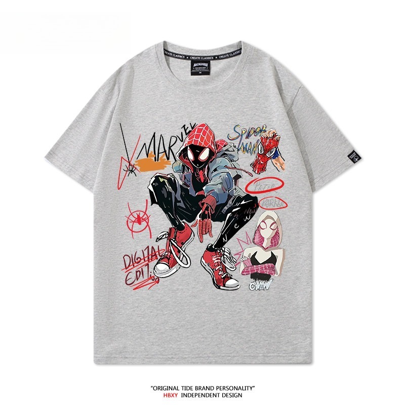 蜘蛛人：穿越新宇宙SpiderMan 印花短袖T恤