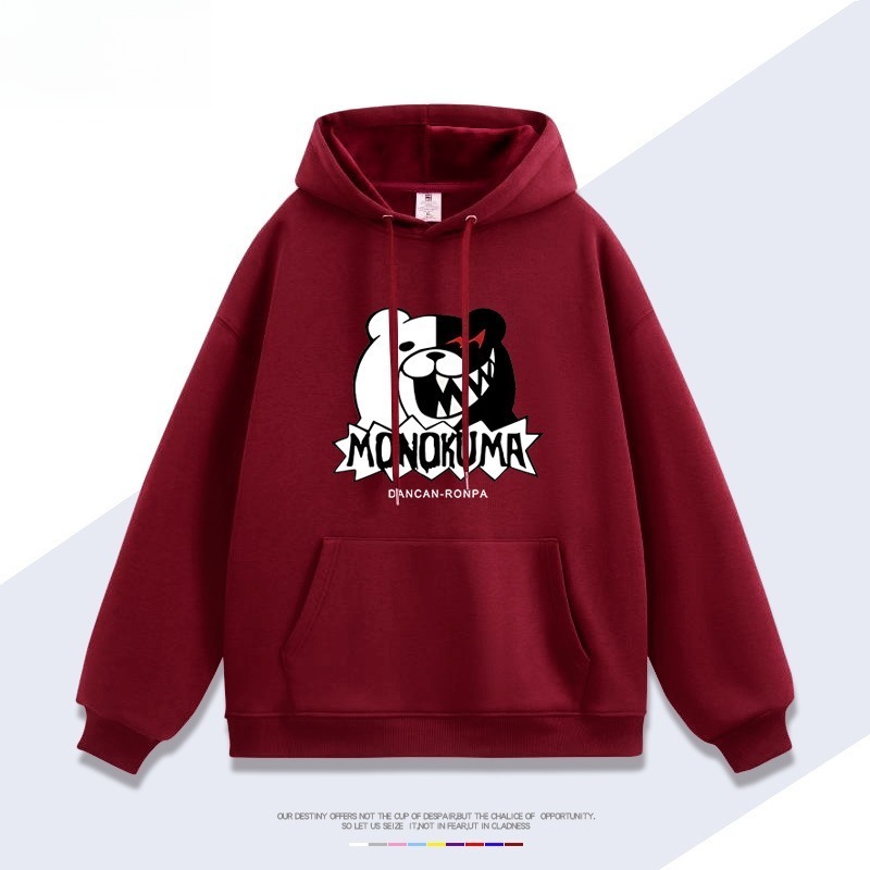 槍彈辯駁黑白熊新款 親子情侶男女連帽衛衣