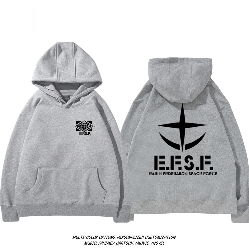 機動戰士高達扎古吉翁 聯名衛衣2024秋冬新款親子情侶裝薄絨款連帽衛衣