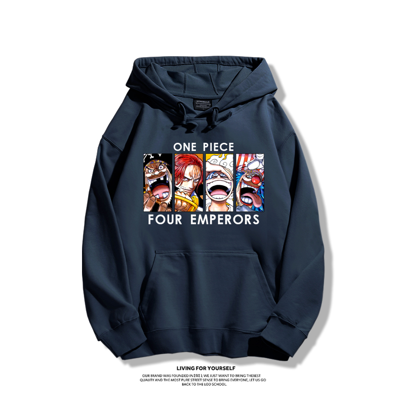 航海王四皇聯名衛衣2023秋冬新款親子情侶裝薄絨款連帽衛衣
