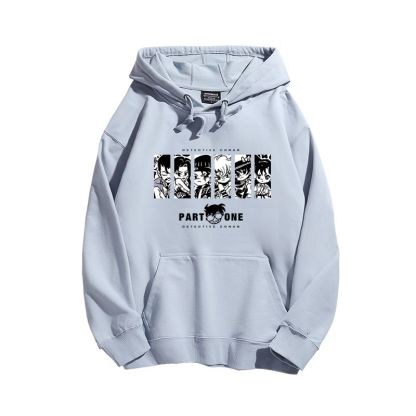 名偵探柯南聯名衛衣2024秋冬新款親子情侶裝薄絨款連帽衛衣