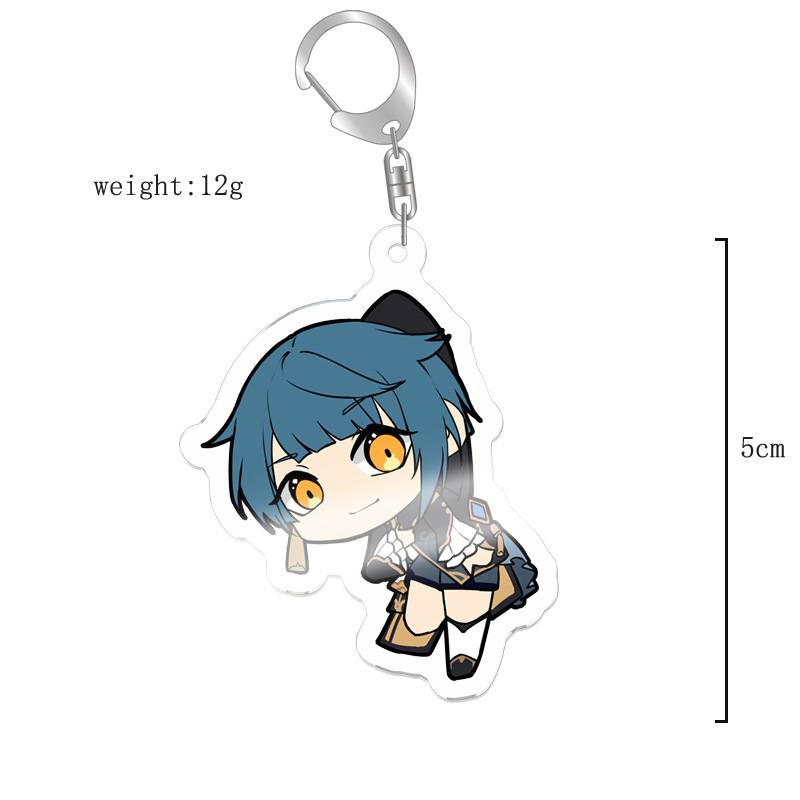 原神八重神子魈可莉刻晴亞克力萬葉熒七七鍾離亞力克鑰匙扣掛飾【單買三件起送】