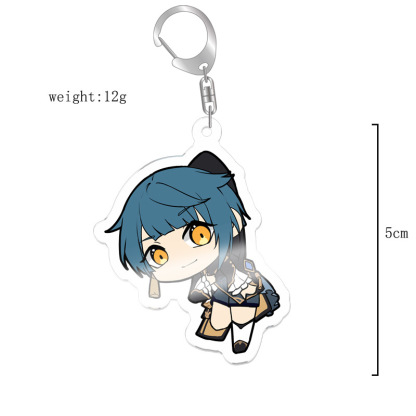 原神八重神子魈可莉刻晴亞克力萬葉熒七七鍾離亞力克鑰匙扣掛飾【單買三件起送】