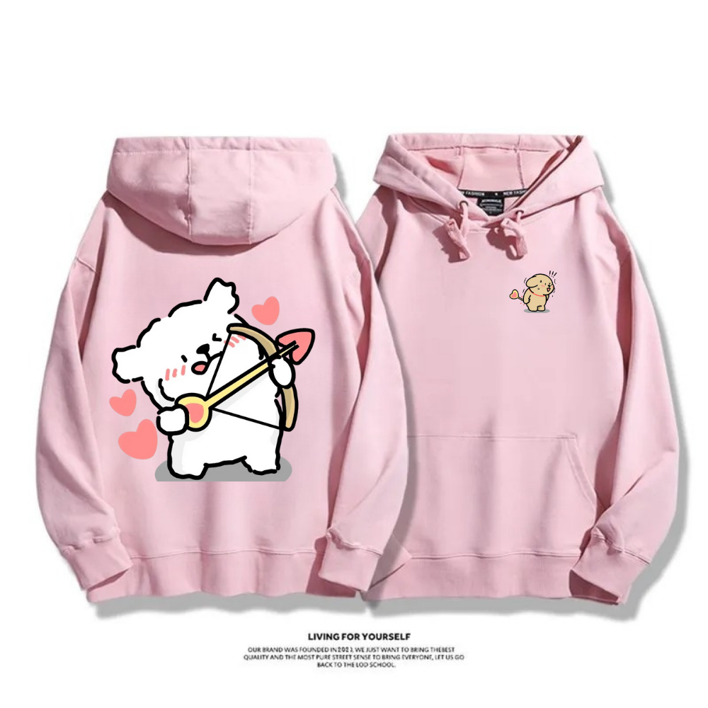 線條小狗 2025秋冬新款 親子情侶男女連帽衛衣