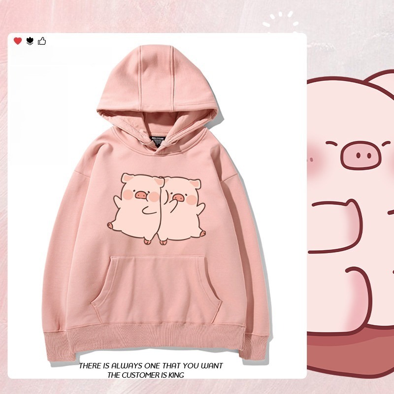 LULU豬 聯名衛衣新款 親子情侶裝連帽衛衣