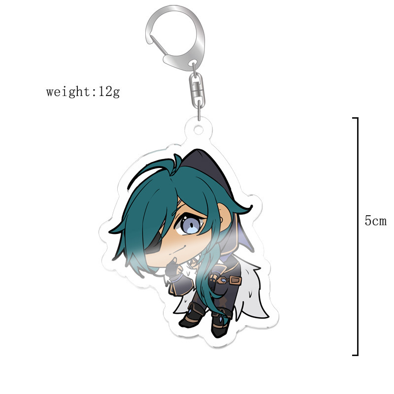 原神八重神子魈可莉刻晴亞克力萬葉熒七七鍾離亞力克鑰匙扣掛飾【單買三件起送】