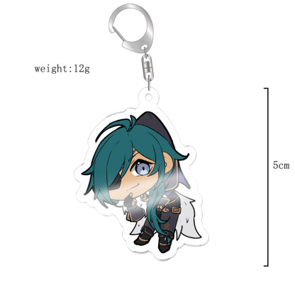原神八重神子魈可莉刻晴亞克力萬葉熒七七鍾離亞力克鑰匙扣掛飾【單買三件起送】