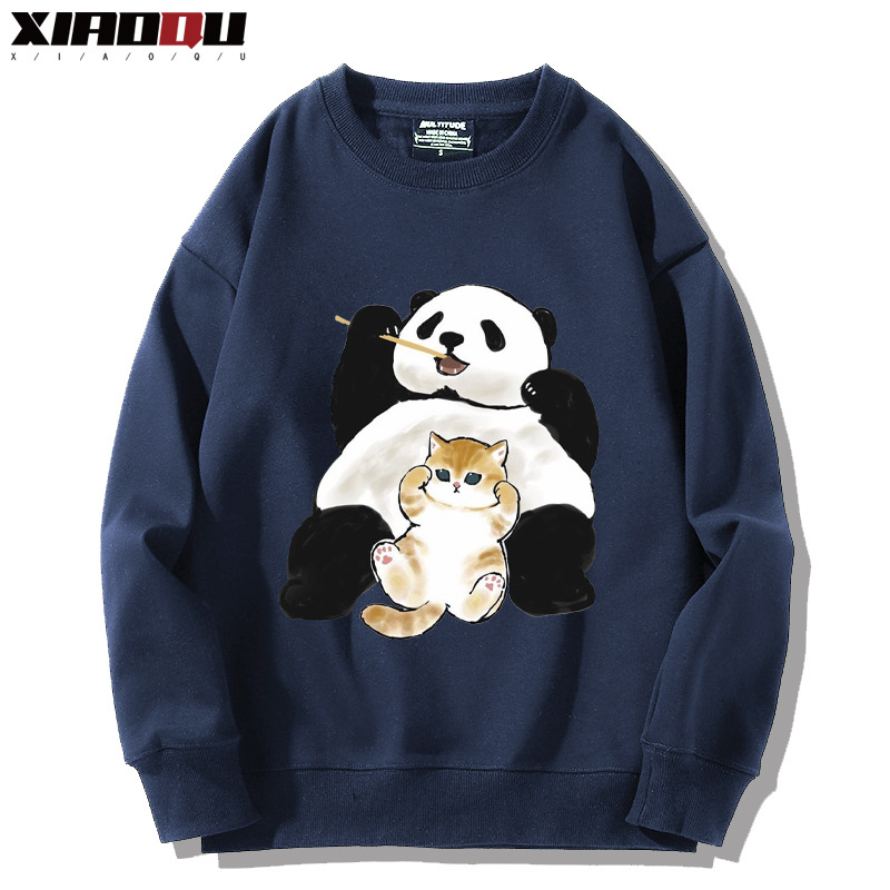 可愛貓咪熊貓 2024親子情侶裝 圓領長袖