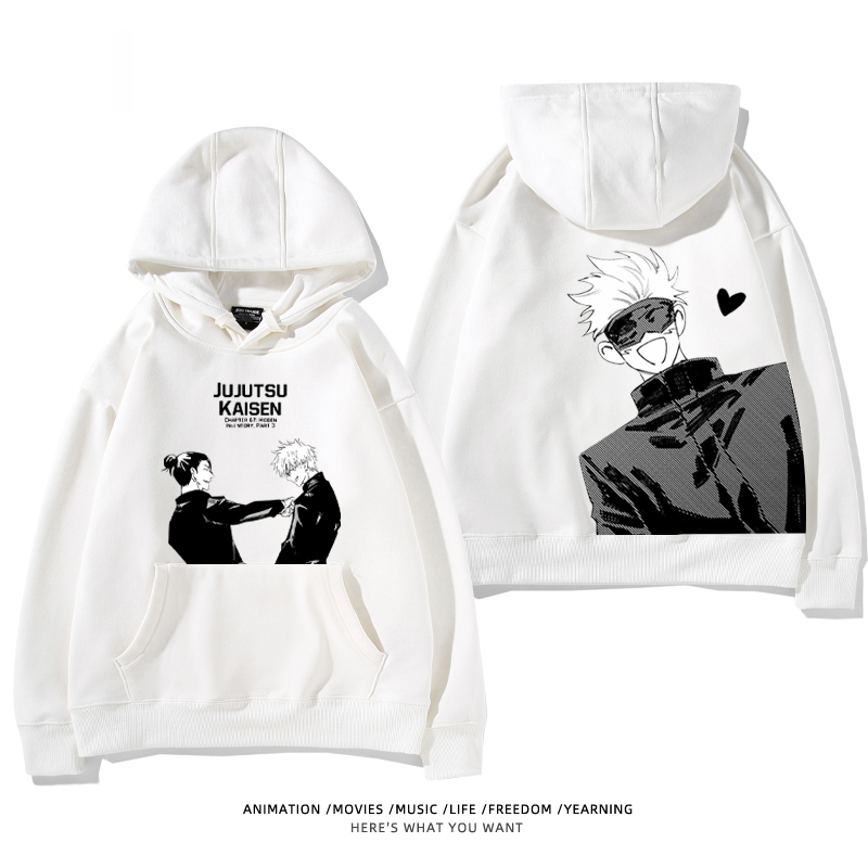 咒術迴戰聯名衛衣2024秋冬新款親子情侶裝薄絨款連帽衛衣