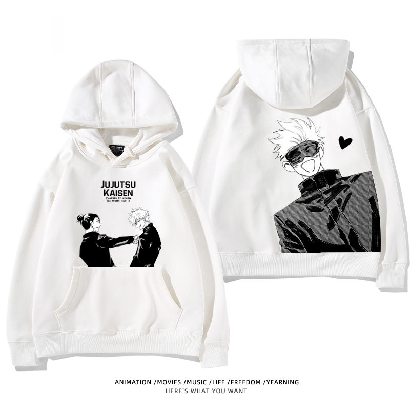 咒術迴戰聯名衛衣2024秋冬新款親子情侶裝薄絨款連帽衛衣