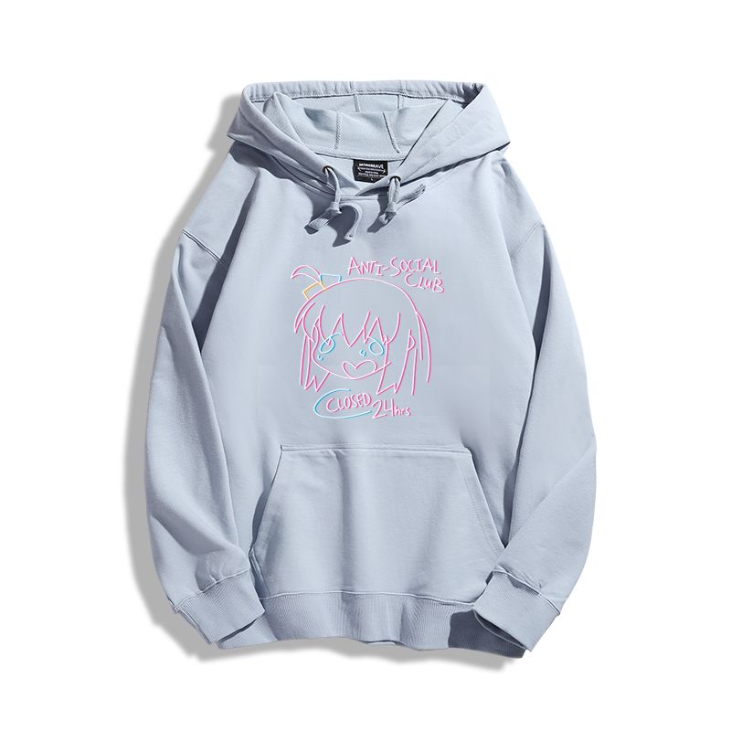 孤獨搖滾聯名衛衣2023秋冬新款親子情侶裝薄絨款連帽衛衣