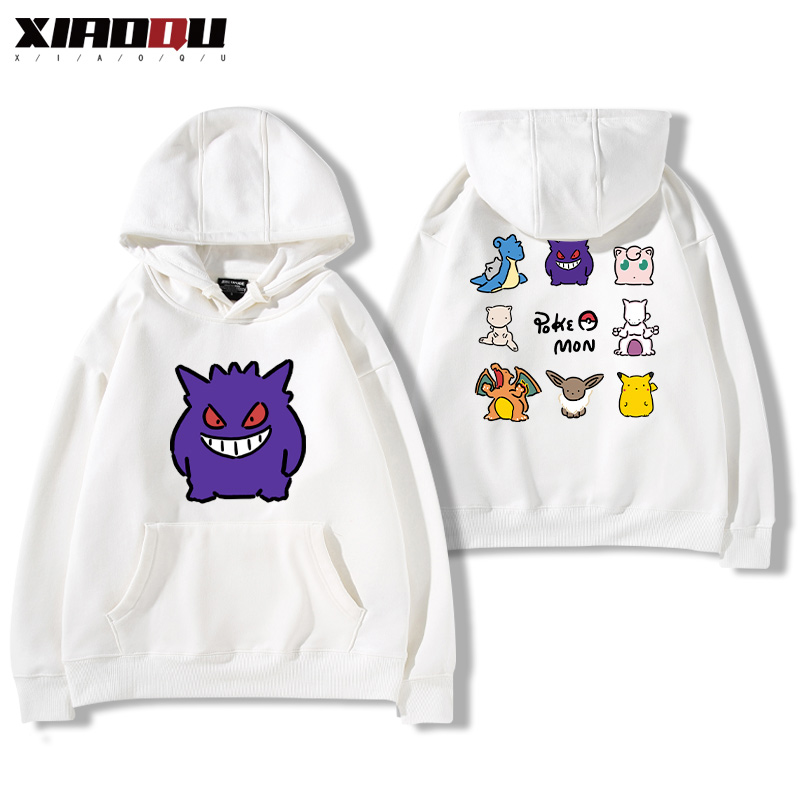 寶可夢聯名衛衣2024秋冬新款親子情侶裝薄絨款連帽衛衣