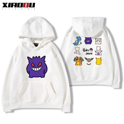 寶可夢聯名衛衣2024秋冬新款親子情侶裝薄絨款連帽衛衣
