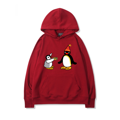 企鵝家族PINGU 聯名衛衣2024秋冬新款親子情侶裝薄絨款連帽衛衣