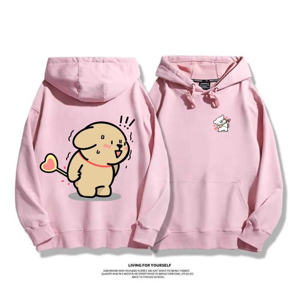 線條小狗 2025秋冬新款 親子情侶男女連帽衛衣