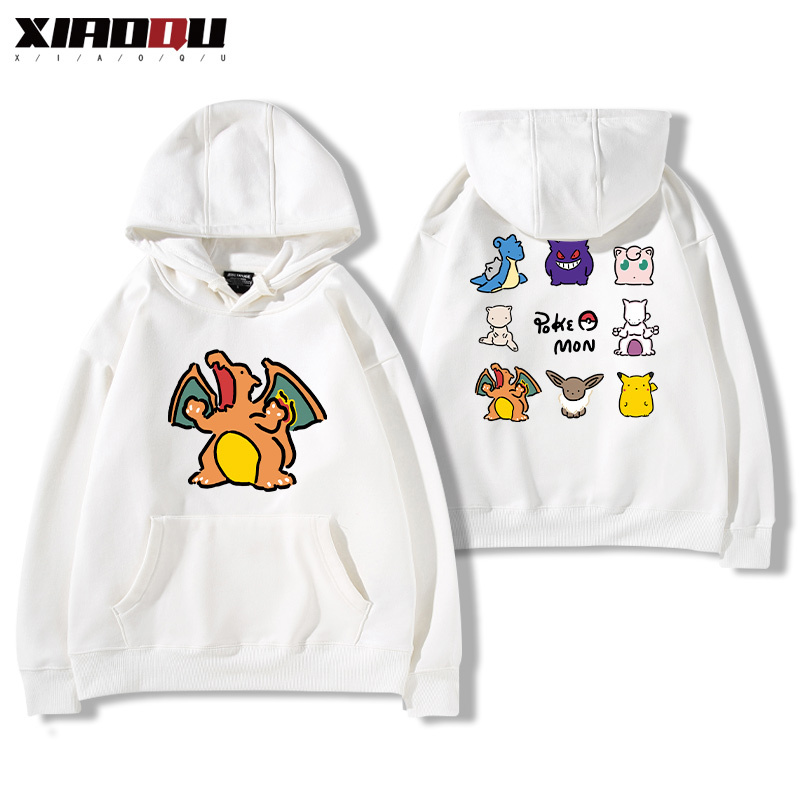 寶可夢聯名衛衣2024秋冬新款親子情侶裝薄絨款連帽衛衣