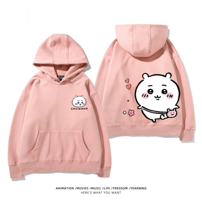 chiikawa 2024秋冬新款親子情侶裝薄絨款連帽衛衣