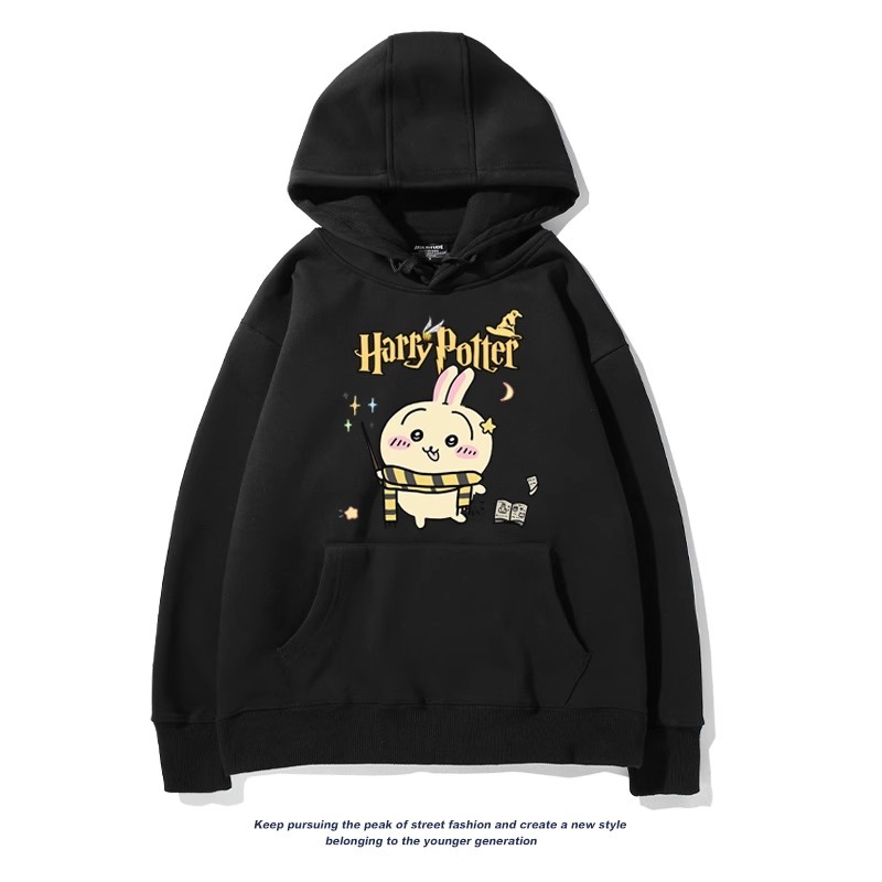 Chiikawa聯名衛衣2024秋冬新款親子情侶裝薄絨款連帽衛衣