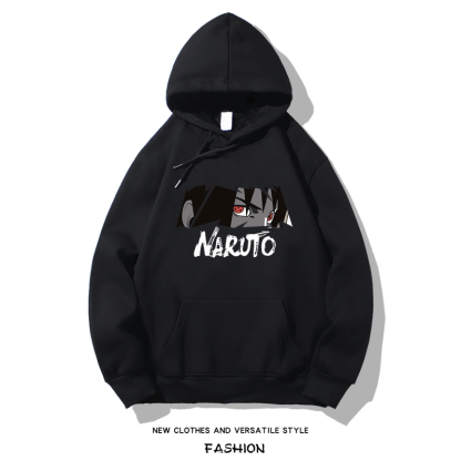 火影忍者聯名衛衣2024秋冬新款親子情侶裝薄絨款連帽衛衣