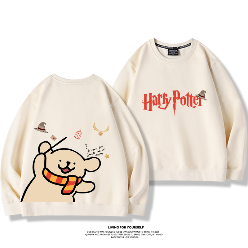 線條小狗2023親子情侶裝 圓領長袖